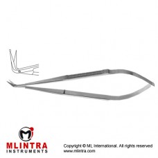 Micro Vascular Scissors Fine Blades - One Blade with Probe Tip - Angled 90° Stainless Steel, 16.5 cm - 6 1/2"